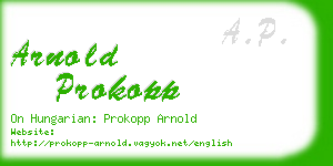 arnold prokopp business card